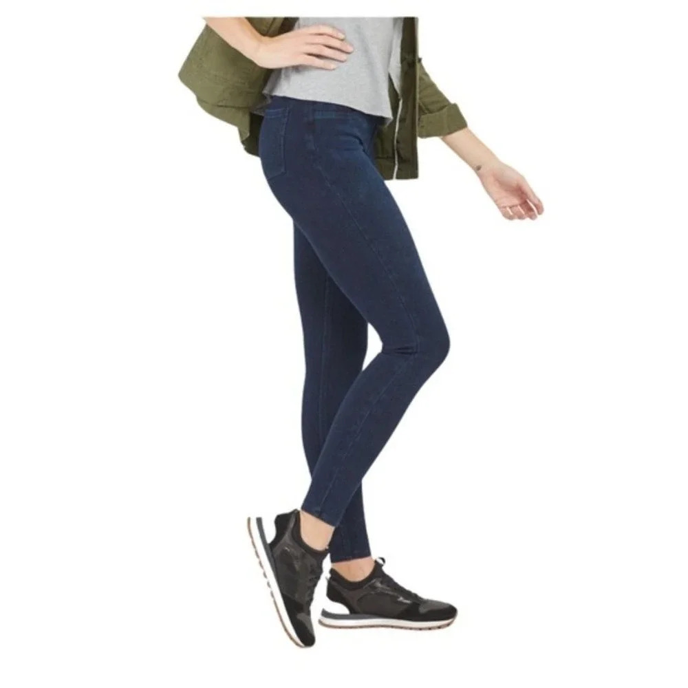SPANX Jean-ish Cropped Leggings Controp Top Dark Wash Size Small